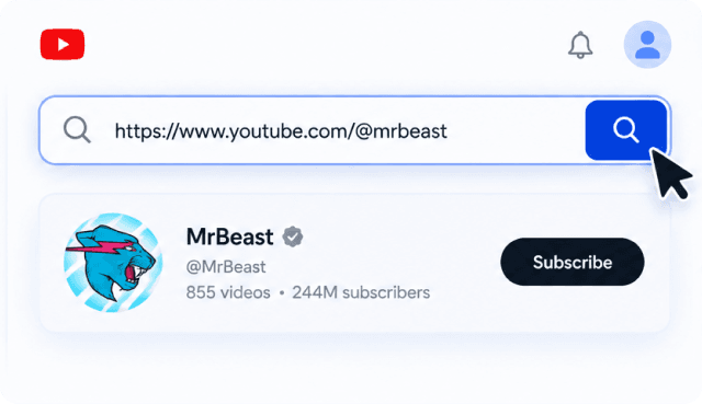 Entering a YouTube channel URL into Nexlev Similar Channels